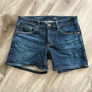 AG Adriano Goldschmied Stevie Slim Denim Shorts Size 26 USA Made Dark Wash